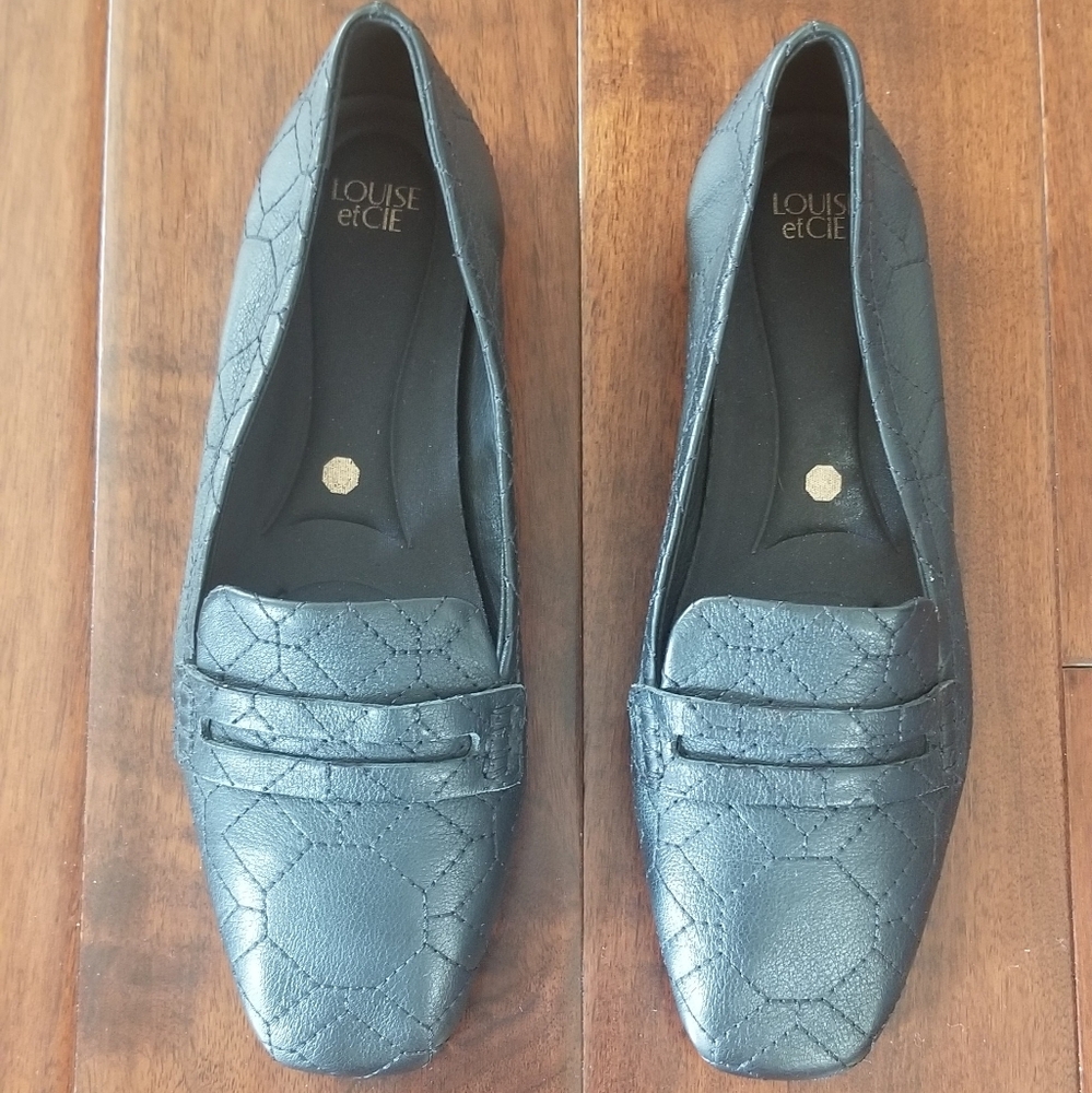 Louise Et Cie "Alamea" Black Leather Quilted Loafer- Size 6.5